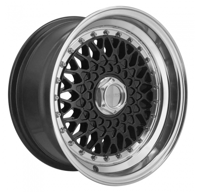 Llanta LENSO WHEELS BSX 8,0X15" 5X100 ET25 CB73,1 NEGRO ARO PULIDO