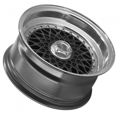 Llanta LENSO WHEELS BSX 8,0X15" 5X100 ET25 CB73,1 NEGRO ARO PULIDO