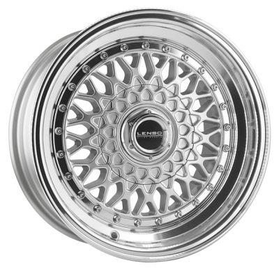 Llanta LENSO WHEELS BSX 8,0X15" 4X100 ET25 CB73,1 PLATA ARO PULIDO