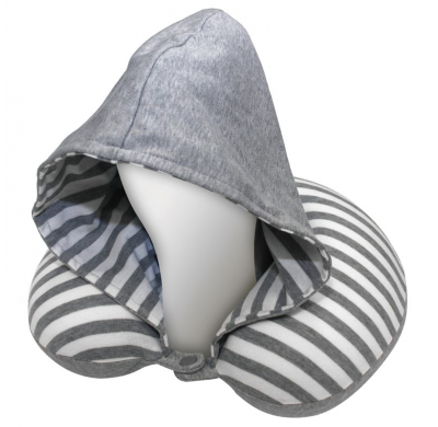 Autostyle Cojín De Cuello  Comfortline Con Capucha Integrada - Gris/Blanco