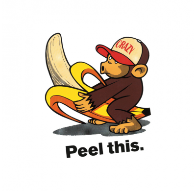 Adhesivo Banana Monkey - 8x10,5cm