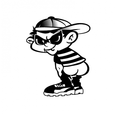 Adhesivo Bad Boy Ii - Negro - 14.5x11.5cm