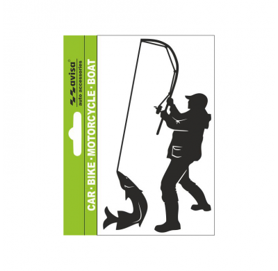 Autotattoo Sticker Fisher Angler + Fish - 7x14cm