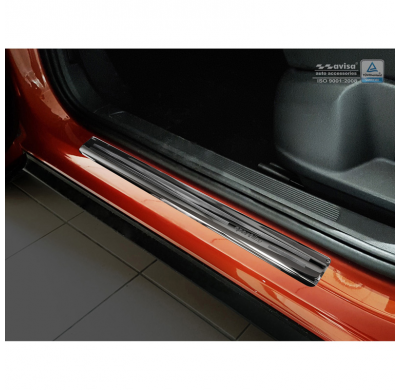 Protectores de umbral de puerta Inox negro Volkswagen T-Roc 2017- - 'Sportline' - 4 piezas
