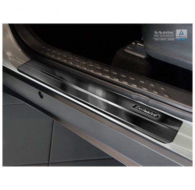 Black Inox door sill protectors Toyota C-HR 2016- - 'Exclusive' - 4-pieces