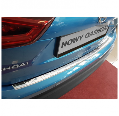Protector paragolpes trasero acero inox Nissan Qashqai II Facelift 2017- 'Ribs'