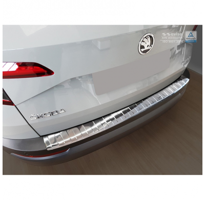 Protector paragolpes trasero acero inox Skoda Karoq 2017- 'Ribs'