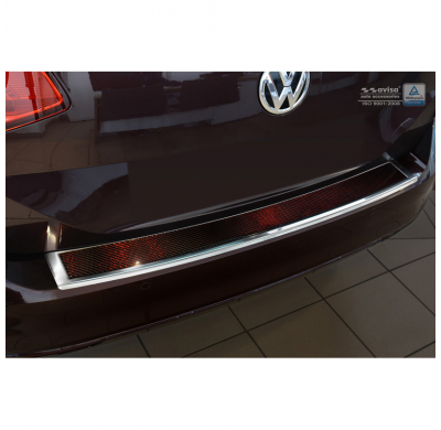 Protector De Paragolpes Acero Inox 'Deluxe' Volkswagen Passat 3g Variant 2014- Chrome/Red-Black Carbon