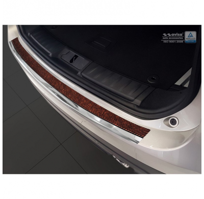 Protector Paragolpes Trasero Acero Inox 'Deluxe' Jaguar F-Pace 2016- Chrom/Red-Negro Carbon