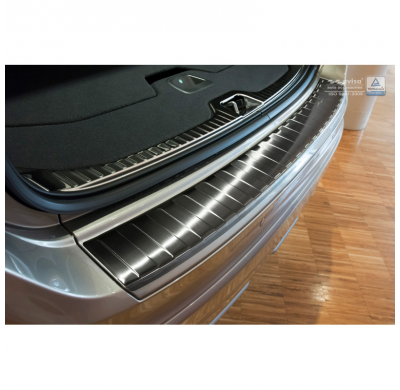 Protector paragolpes trasero Negro acero inox Volvo XC60 2013- 'Ribs'