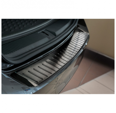 Protector paragolpes trasero Negro acero inox Volkswagen Passat 3D Variant 2014- 'Ribs'
