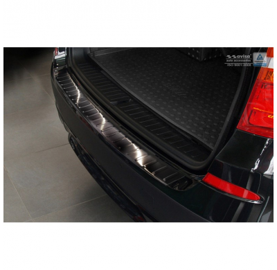 Protector paragolpes trasero acero inox negro BMW X3 F25 2010-2014 'RIbs'