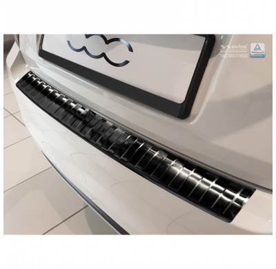 Protector Paragolpes Trasero Negro Acero Inox Fiat 500 2015- 'Ribs'