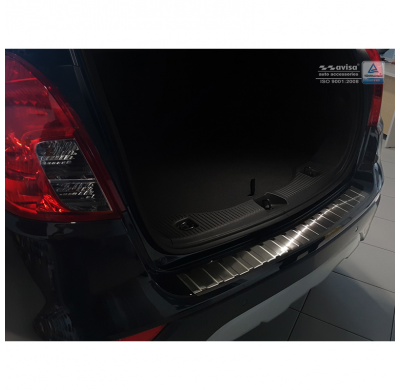 Protector paragolpes trasero Negro acero inox Opel Mokka X 2016- 'Ribs'