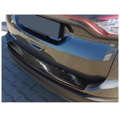 Protector paragolpes trasero Negro acero inox Ford Edge II 2014- 'Ribs'