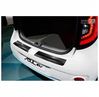 Protector Negro De Paragolpes Acero Inox Kia Soul Ev 2014- (2-Pieces)