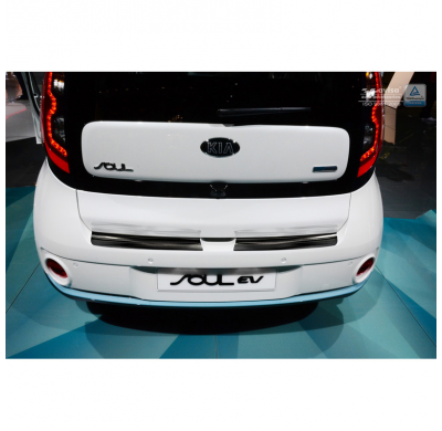 Protector Paragolpes Trasero Negro Acero Inox Kia Soul Ev 2014- (2-Piezas)