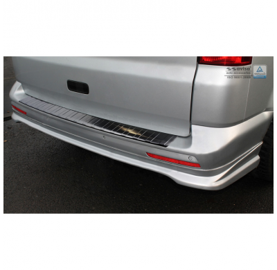 Protector Negro de paragolpes Acero Inox VW Transporter T5 2003-2015 (All) 'Ribs'