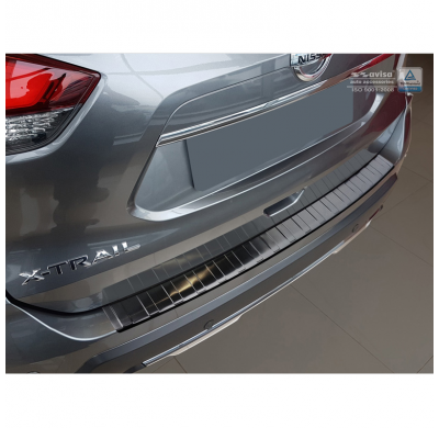 Protector paragolpes trasero Negro acero inox Nissan X-Trail 2017- 'Ribs'