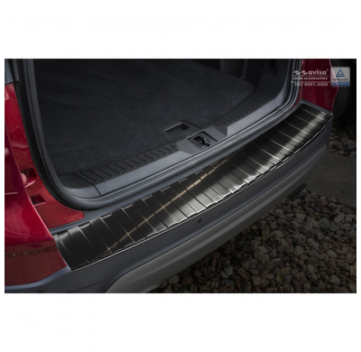 Protector paragolpes trasero Negro acero inox Ford Kuga II 2013- 'Ribs' - Large