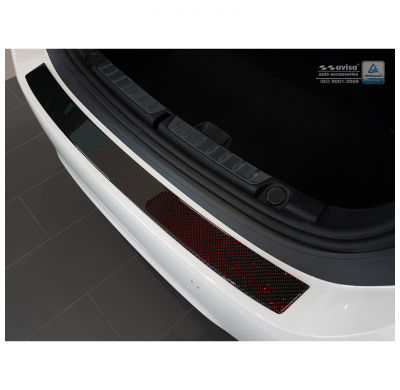 Protector De Paragolpes Carbono Bmw 4-Serie F36 Gran Coupe 2014- Rojo-Negro Carbon