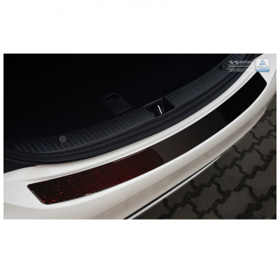 Protector De Paragolpes Carbono Mercedes C-Class W205 Sedan 2014- Rojo-Negro Carbon