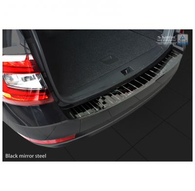Black Mirror Protector paragolpes trasero acero inox Skoda Octavia III Kombi Facelift 2017- 'Ribs'