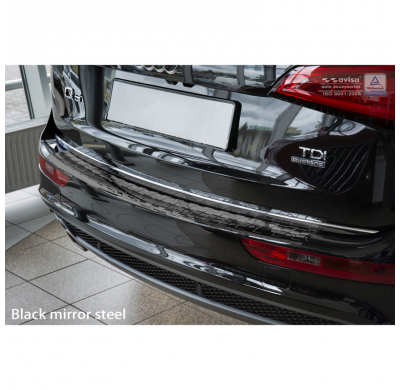 Black Mirror Protector paragolpes trasero acero inox Audi Q5 2008-2012 & 2012- 'Ribs'