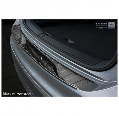 Black Mirror Protector paragolpes trasero acero inox Volkswagen Tiguan II incl. Allspace 2016- 'Ribs'
