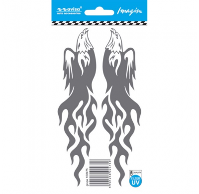 Auto Tattoo Sticker Águila con llamas 2pcs - 16,1x4,2cm
