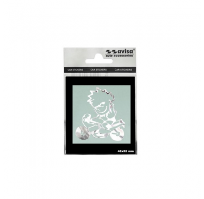 Adhesivo De Níquel 'Travieso En La Moto' - 60x60mm