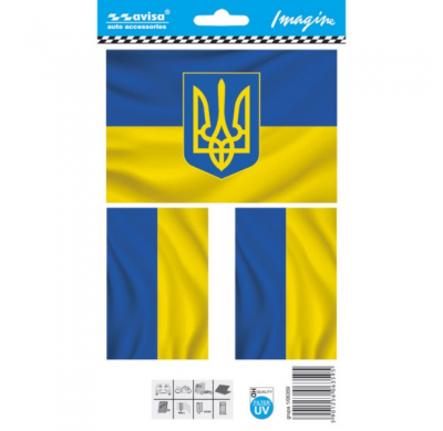 Auto Tattoo Sticker Ucrania/ banderas - 12,7x8,5cm