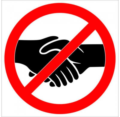 Pegatina Apretón De Manos Prohibido - 32cm