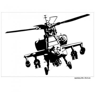 Auto Tattoo Sticker Helicóptero - 45x33cm