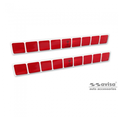 Reflectantes / Pegatinas - 50x5,5cm - Rojo - Juego De 2 Piezas