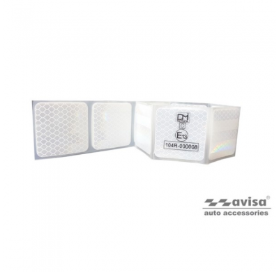 Rayas Reflectantes / Pegatinas - 50x5,5cm - Blanco - Juego De 2 Piezas