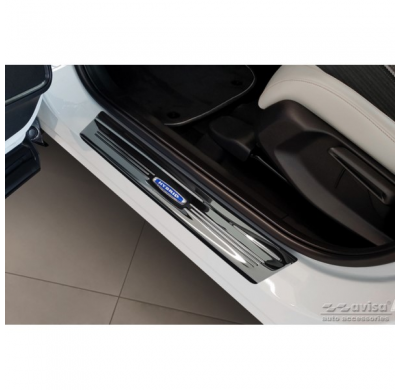 Protectores de umbrales de puerta Black Inox aptos para Honda HR-V 2021- 'Hybrid' - 4 piezas