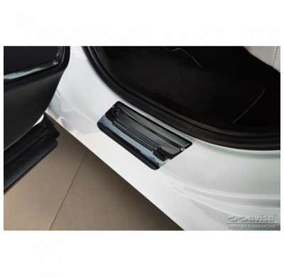 Protectores de umbrales de puerta Black Inox aptos para Honda HR-V 2021- 'Hybrid' - 4 piezas
