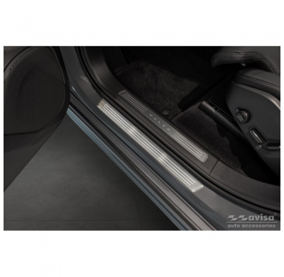 Protectores de umbral de puerta Inox adecuados para Volvo XC90 II 2015- - 'Lines' - 4 piezas