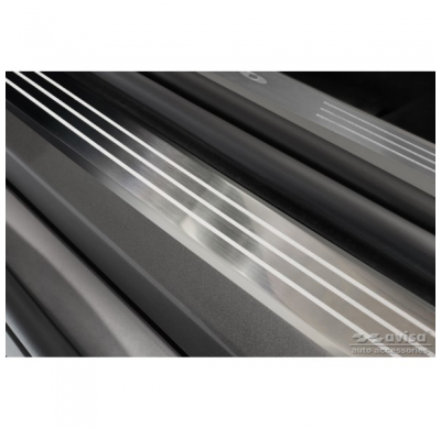 Protectores De Umbral De Puerta De Acero Inoxidable Adecuados Para Volvo V90 Y V90 Cross Country 2016- - 'Lines' - 4 Piezas