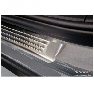 Protectores de umbral de puerta de acero inoxidable adecuados para Volvo EX30 2023- - 'Lines' - 4 piezas