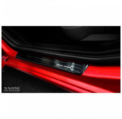 Negro Inox Protectores De Umbral De Puerta Validas Para Renault Clio E 'Edición Especial' - 2 Piezas