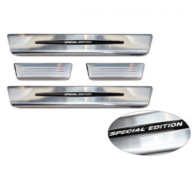 Protectores de umbral de puerta de acero inoxidable aptos para Renault Megane E-Tech 2022- - 'Special Edition' - 4 piezas