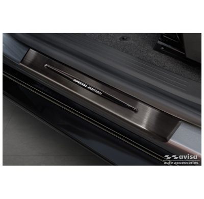 Protectores de umbral de puerta de acero inoxidable negro aptos para Renault Megane E-Tech 2022- - 'Special Edition' - 4 piezas