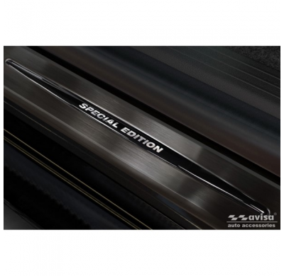 Protectores de umbral de puerta de acero inoxidable negro aptos para Renault Megane E-Tech 2022- - 'Special Edition' - 4 piezas