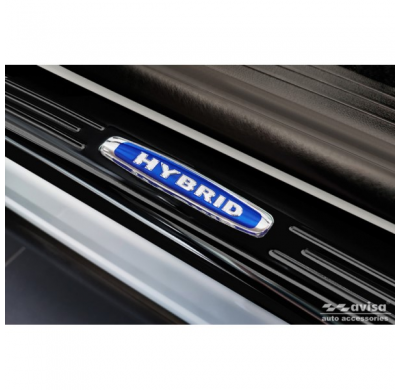 Protectores de umbral de puerta en acero inoxidable negro aptos para Renault Austral (RHN) 2022- 'Hybrid' - 2 piezas
