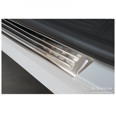 Protectores de umbral de puerta de acero inoxidable para Renault Kangoo III, Nissan Townstar y Mercedes Citan 2021- - 'Lines' -