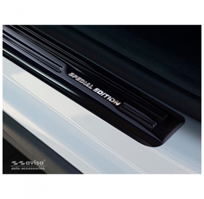 Protector Negro Talonera De Puerta Acero Inox Skoda Kodiaq 2017- 'Special Edition' - 4-Piezas