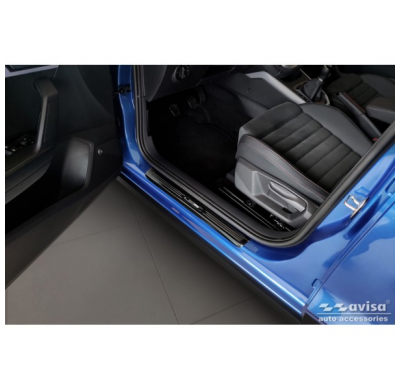 Protectores de umbral de puerta Mirror Black Inox adecuados para Seat Arona 2017-2021 y FL 2021- - 'Exclusive' - 4 piezas