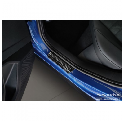 Protectores de umbral de puerta Mirror Black Inox adecuados para Seat Arona 2017-2021 y FL 2021- - 'Exclusive' - 4 piezas